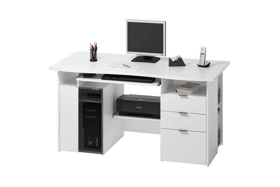 Компьютерный стол 22 Белый 101 150*74*77 см, Белый   Фиеста
