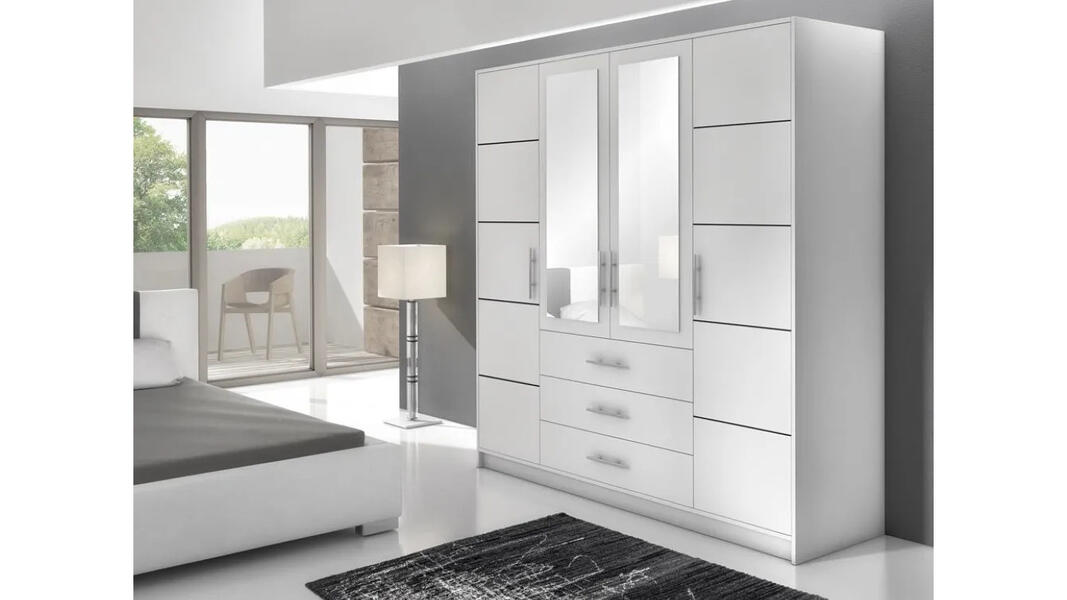 Распашной шкаф Шарлотта четырехсекционный Белый 101  230*45*230 