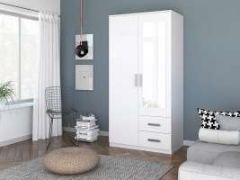 Распашной шкаф Аврора 2 Белый 101  100*45*210 