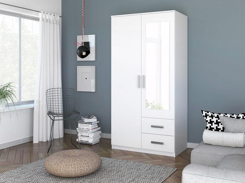 Распашной шкаф Аврора 2 Белый 101  110*50*260 