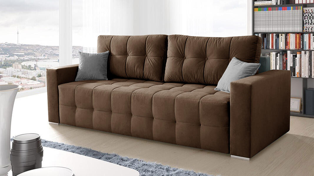Диван Денвер Лайт Vivaldi 23 230*94*80 см, Коричневый Велюр Еврокнижка Фиеста