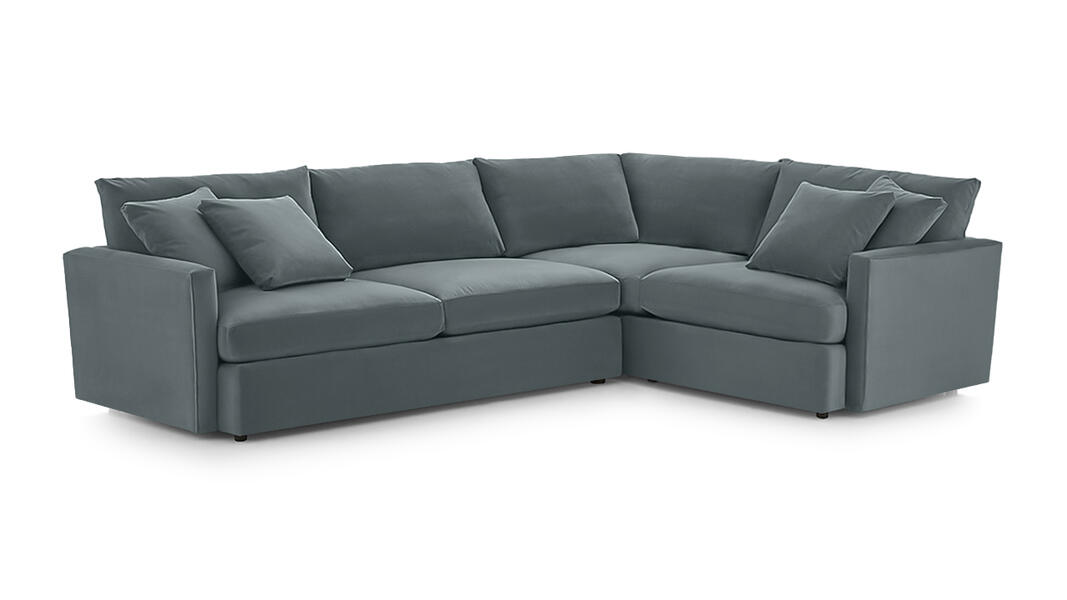 Угловой диван Стелф Vivaldi 08 290*185*90 см, Серый Велюр Еврокнижка Фиеста