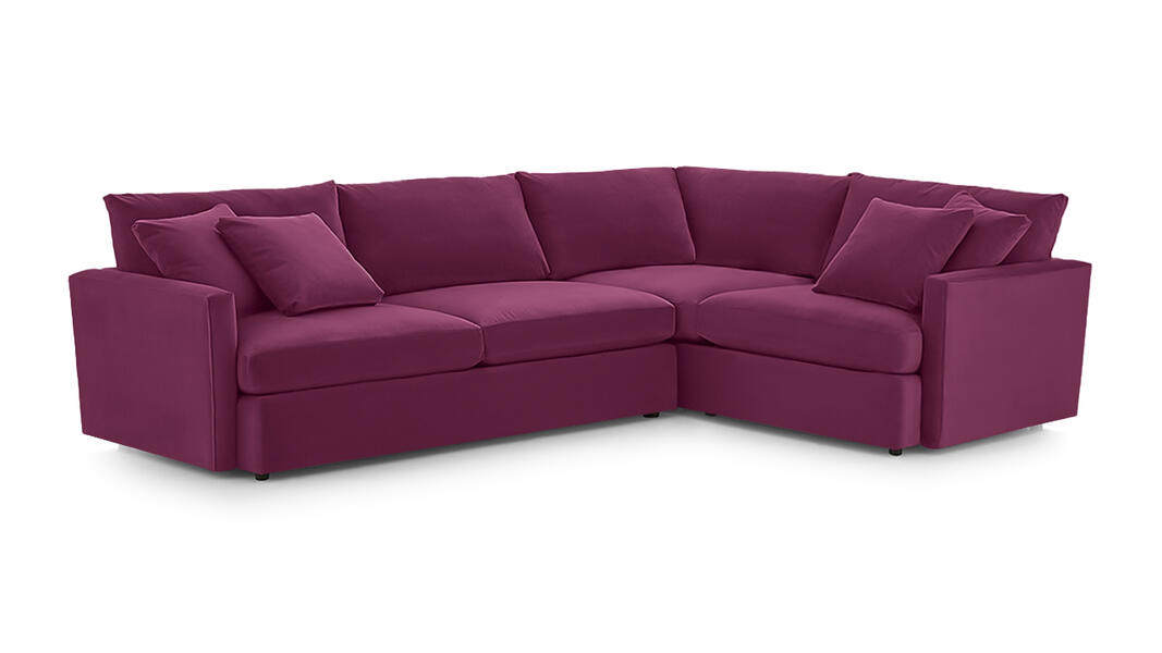 Угловой диван Стелф Vivaldi 35 231*185*90 см, Фиолетовый Велюр Еврокнижка Фиеста