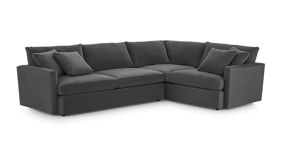 Угловой диван Стелф Vivaldi 37 290*185*90 см, Серый Велюр Еврокнижка Фиеста