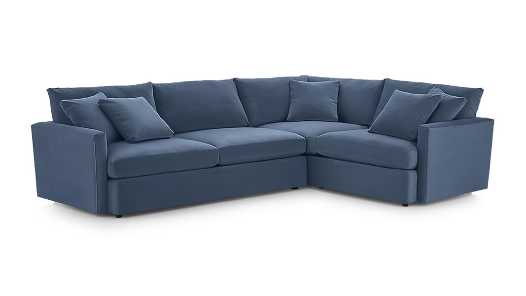 Угловой диван Стелф ЭКО Vivaldi 14 290*185*90 см, Синий Велюр Еврокнижка Фиеста